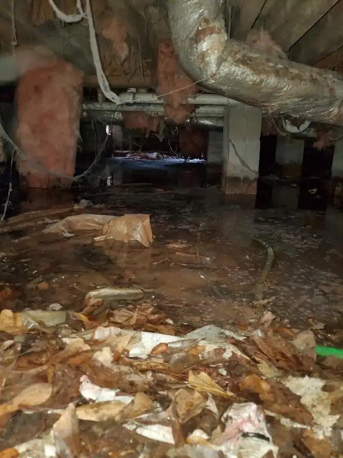 Crawl space flood assessment for Commercial Water Damage Restoration in Malone