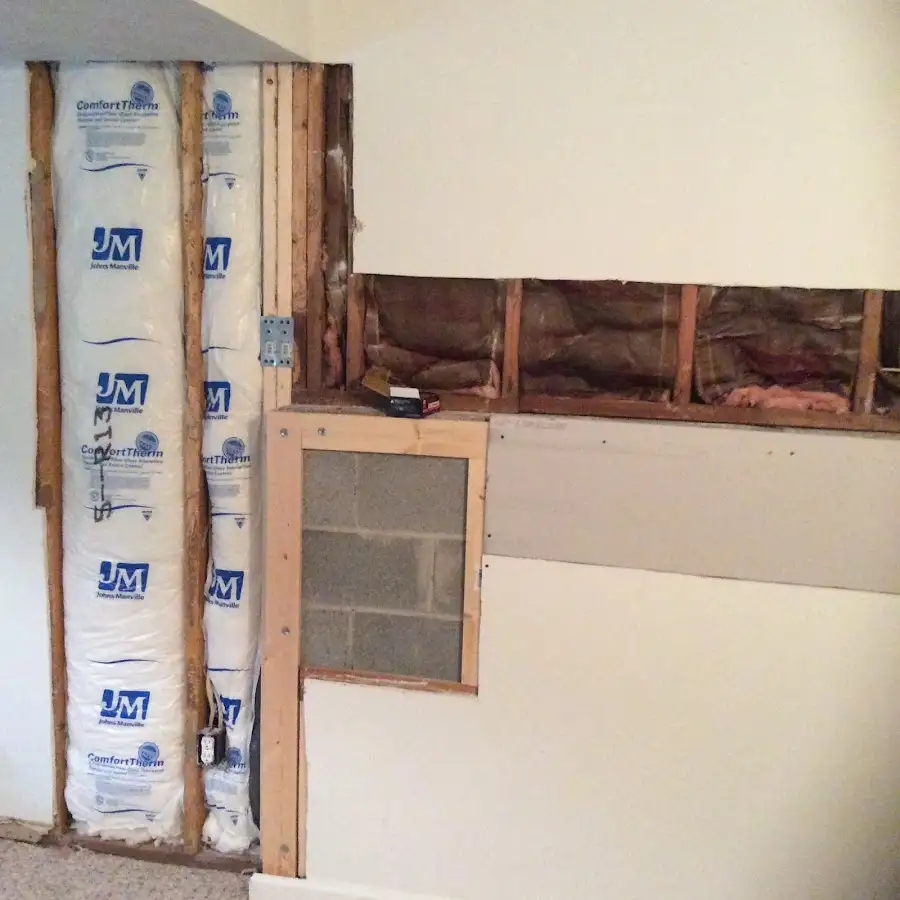 Wall insulation replacement during Contents Cleaning & Restoration in Malone